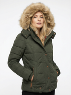 Warme Winterparka mit Kunstfellbesatz