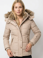 Warme Winterparka mit Kunstfellbesatz