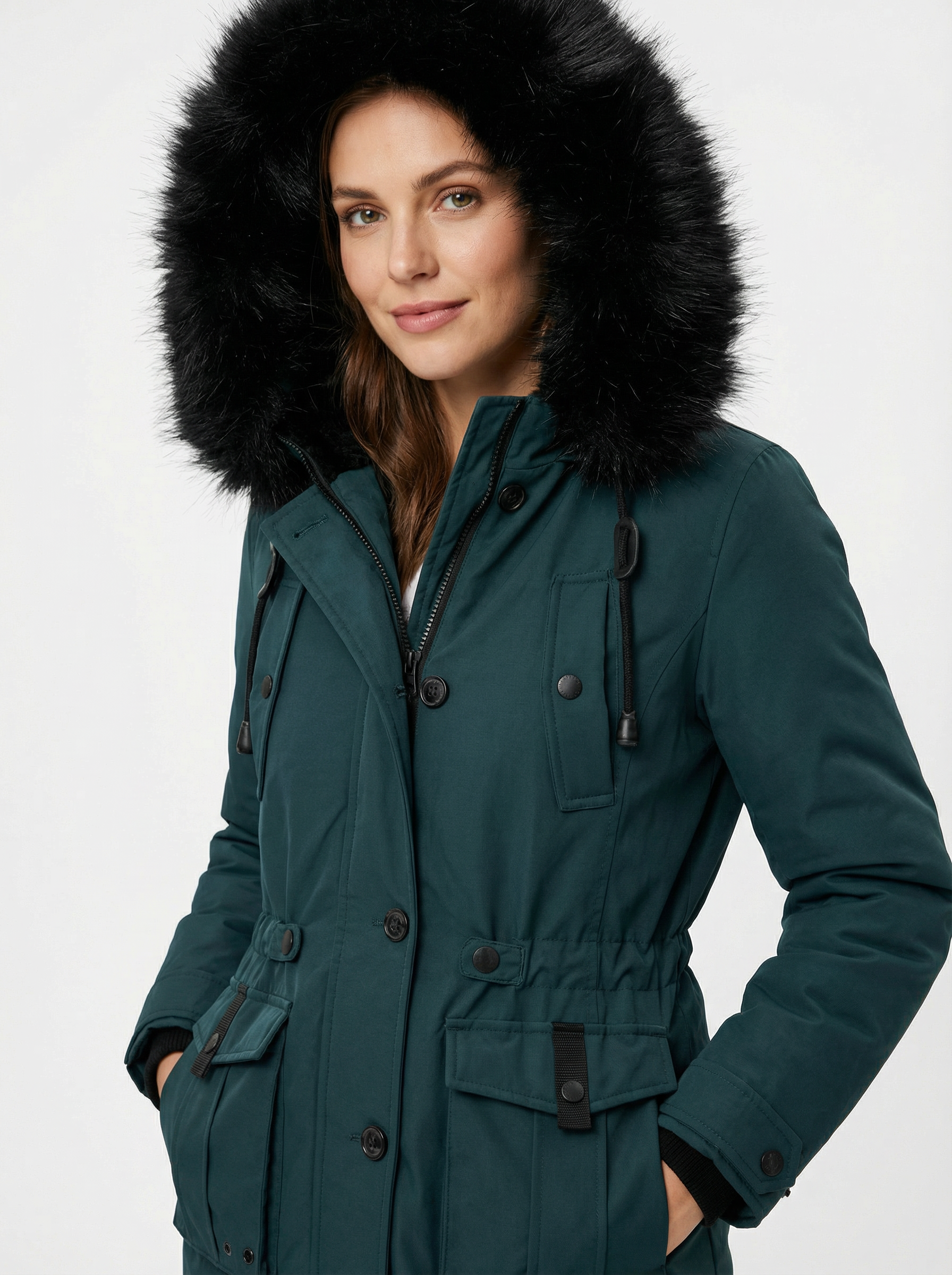 Warmer Baumwoll-Parka mit Kapuze