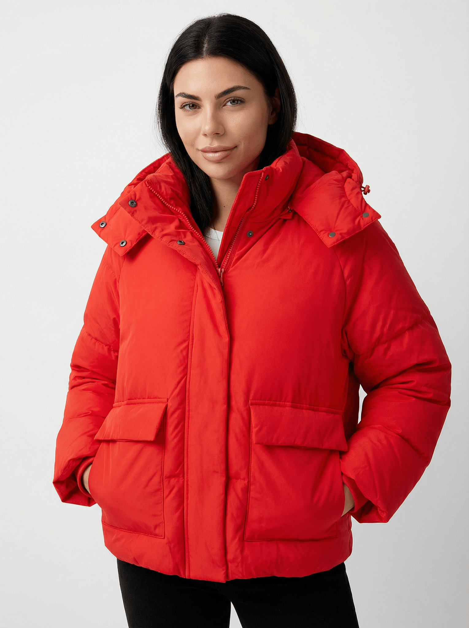 Warme Winterjacke mit Stehkragen