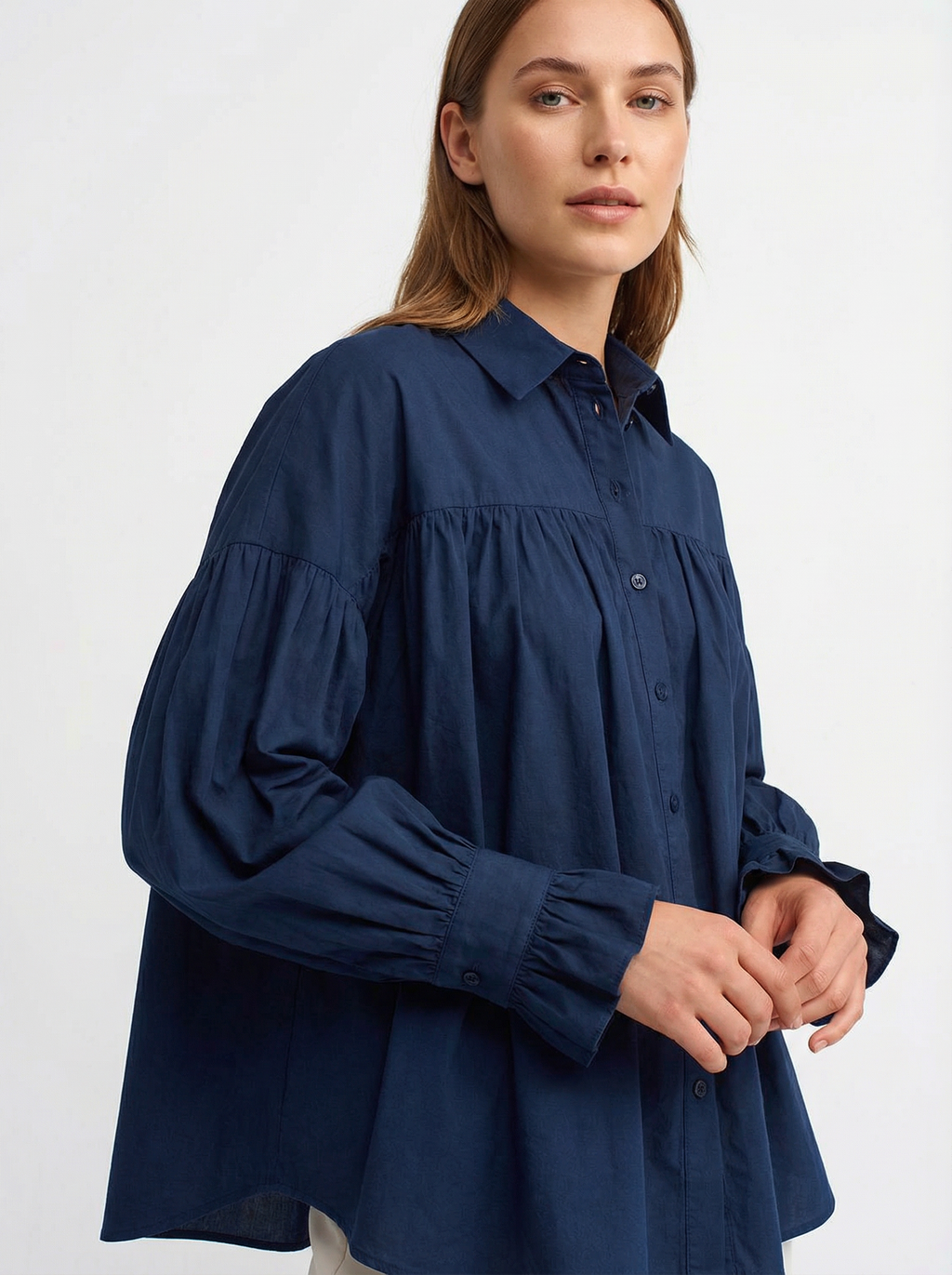 Elegante Bluse mit Laternenärmeln