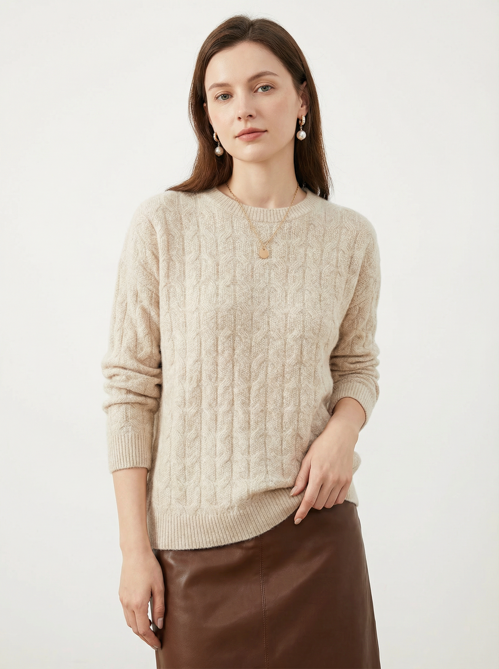 Kuscheliger Woll-Pullover mit O-Ausschnitt