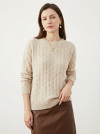 Kuscheliger Woll-Pullover mit O-Ausschnitt