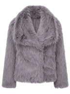 Eleganter Warmer Kunstfell-Mantel