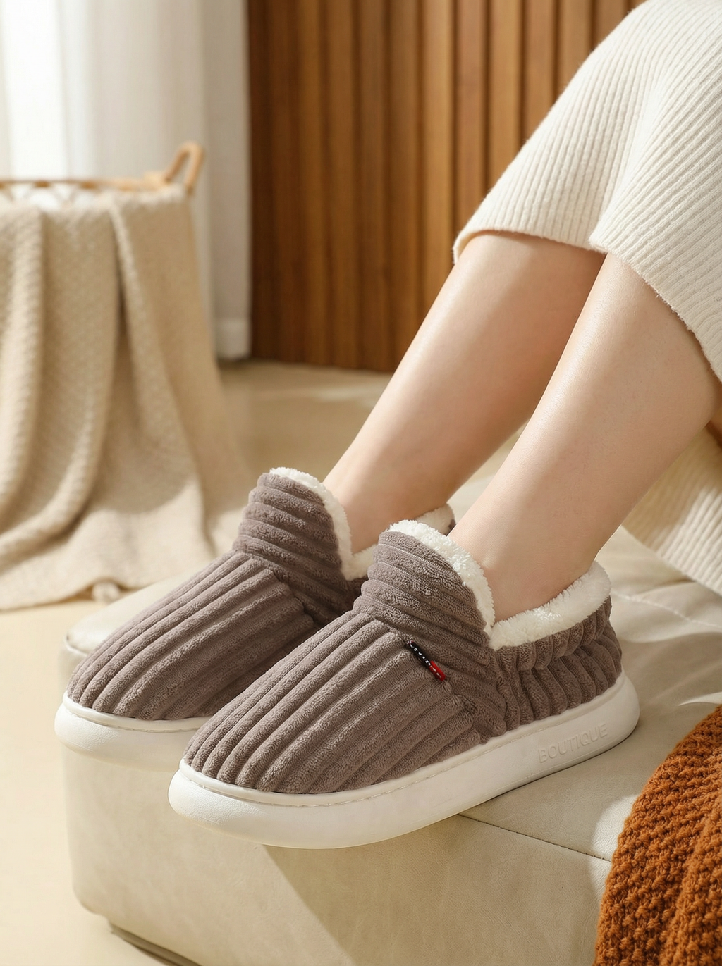 Warme Fell-Pantoffeln