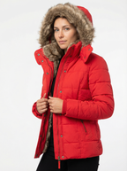 Warme Winterparka mit Kunstfellbesatz