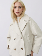 Eleganter Baumwoll-Kurzmantel mit Doppelreiher