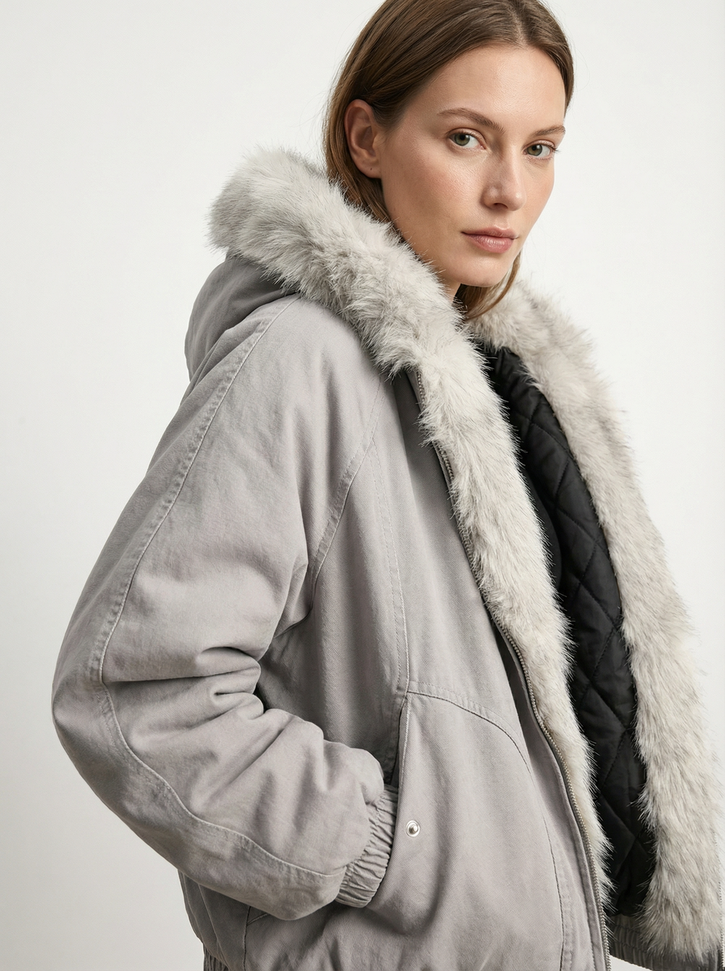 Kuscheliger Parka mit Kunstfellkragen