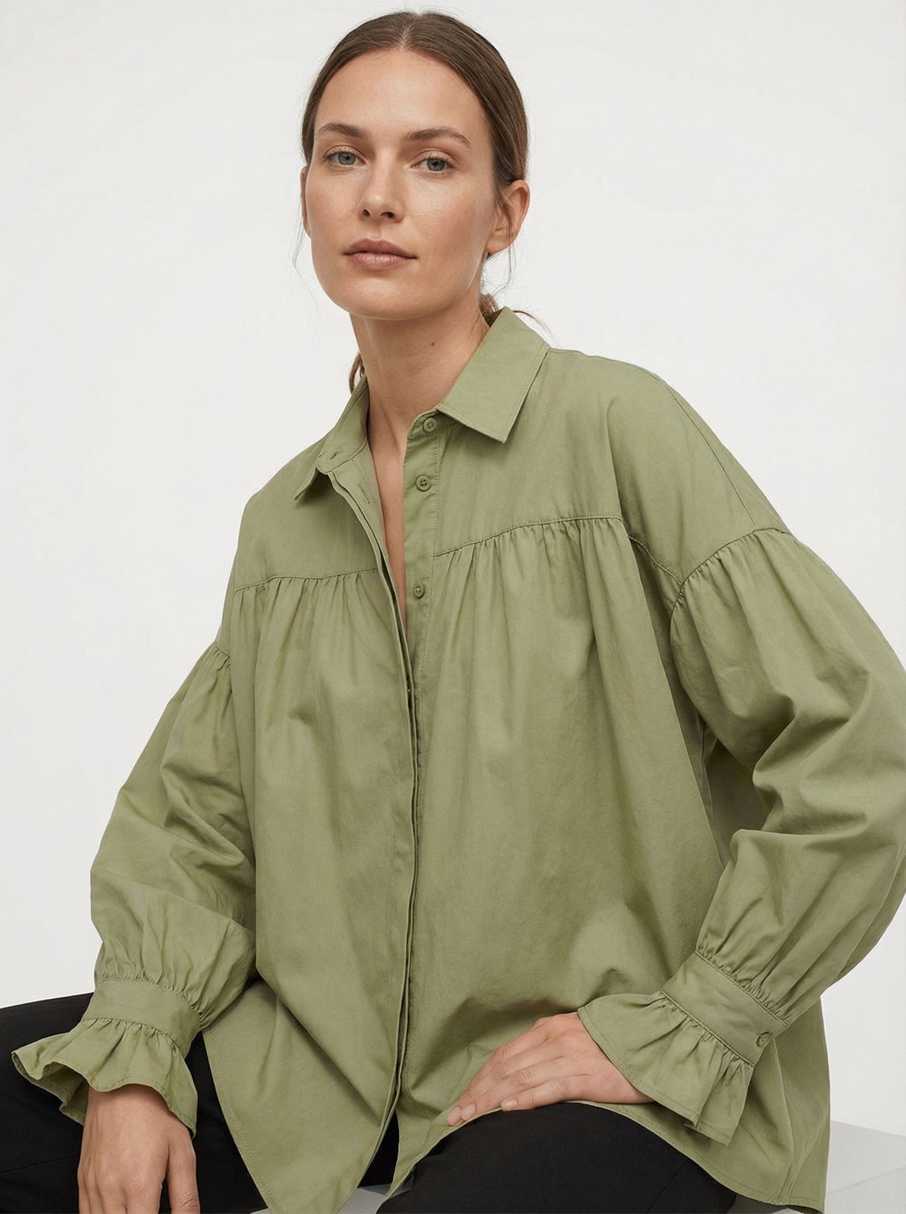 Elegante Bluse mit Laternenärmeln