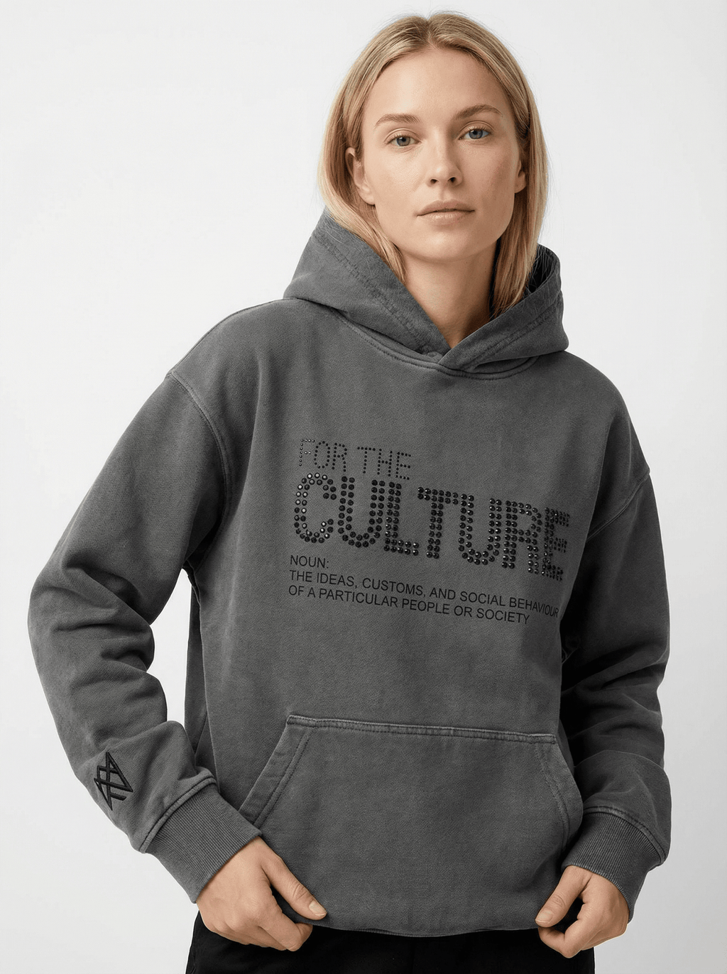 Lockerer Hoodie mit glitzerndem Letter-Print