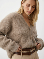 Kuschelige Strickjacke mit V-Ausschnitt