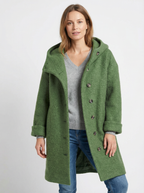 Warmer Mantel aus Baumwolle mit Kapuze