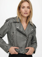 Vintage Kunstleder-Mantel mit Gürtel