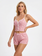 Leichtes Pyjama-Set mit Herz-Print