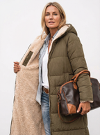 Warme wendbare Pufferjacke mit Kapuze