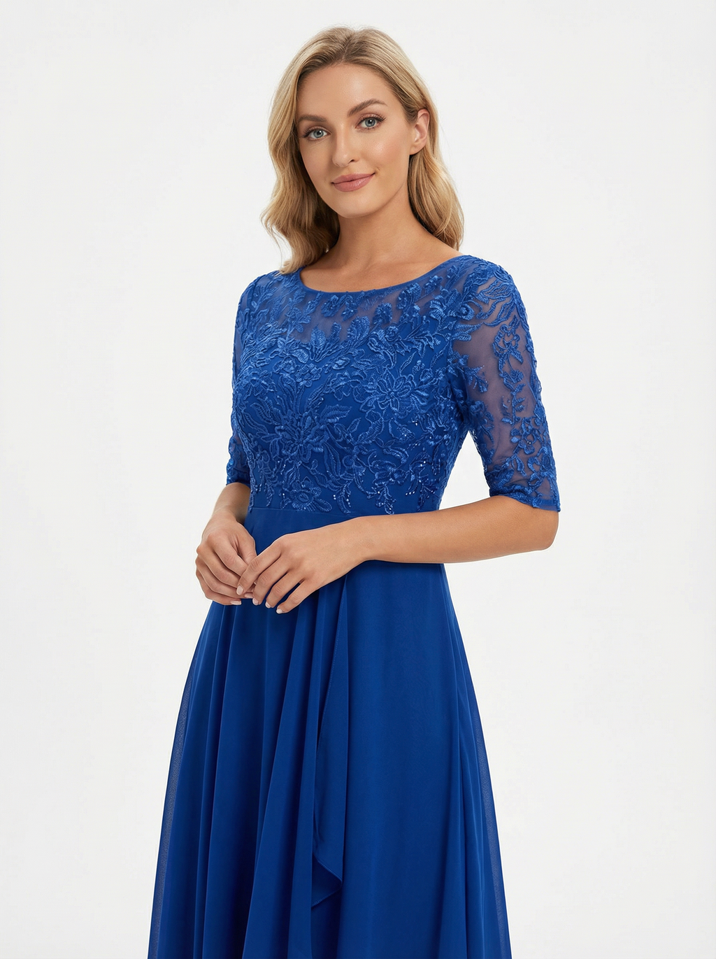 Elegantes Abendkleid mit Spitzen-Einsatz