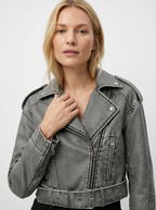 Vintage Kunstleder-Mantel mit Gürtel