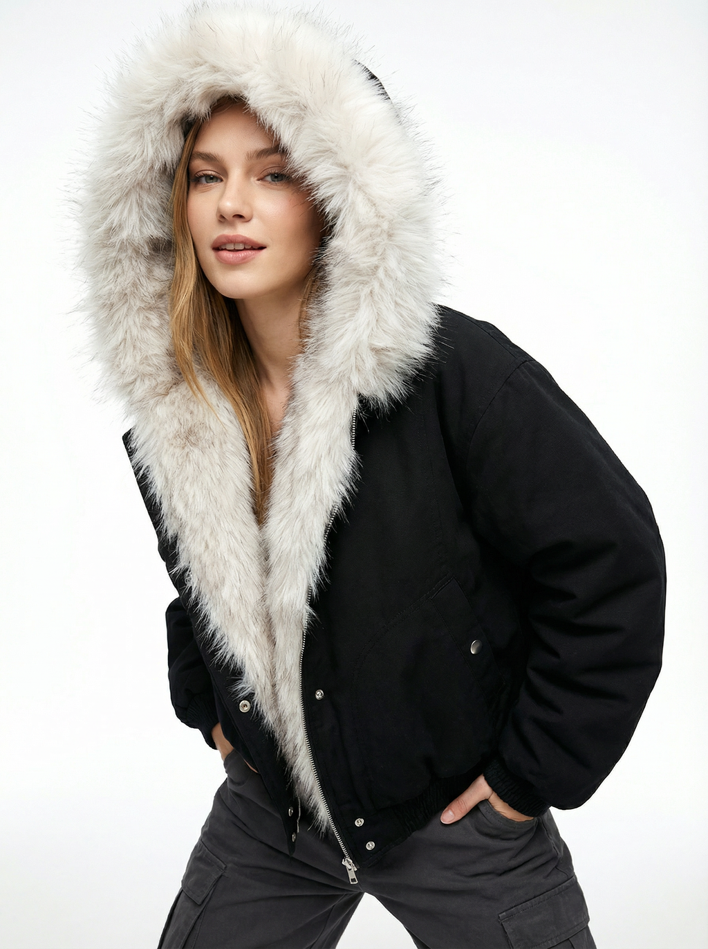 Kuscheliger Parka mit Kunstfellkragen