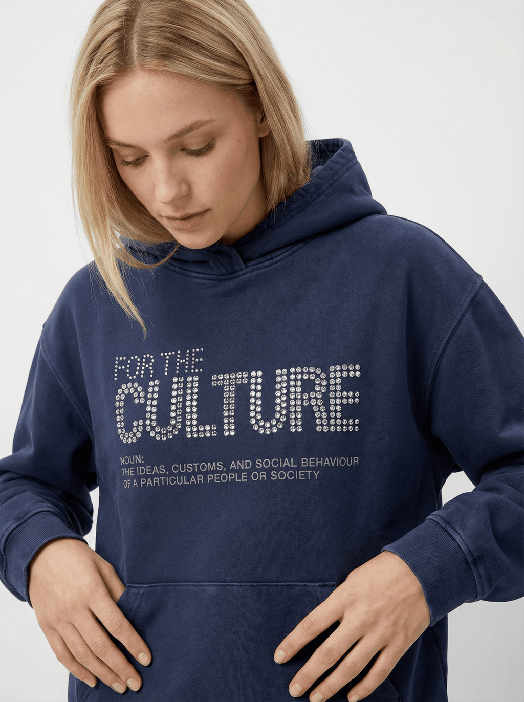 Lockerer Hoodie mit glitzerndem Letter-Print