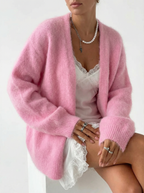 Kuschelige Strickjacke mit V-Ausschnitt