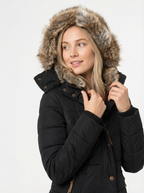 Warme Winterparka mit Kunstfellbesatz