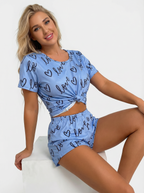 Weiches Pyjama-Set mit Cartoon-Print