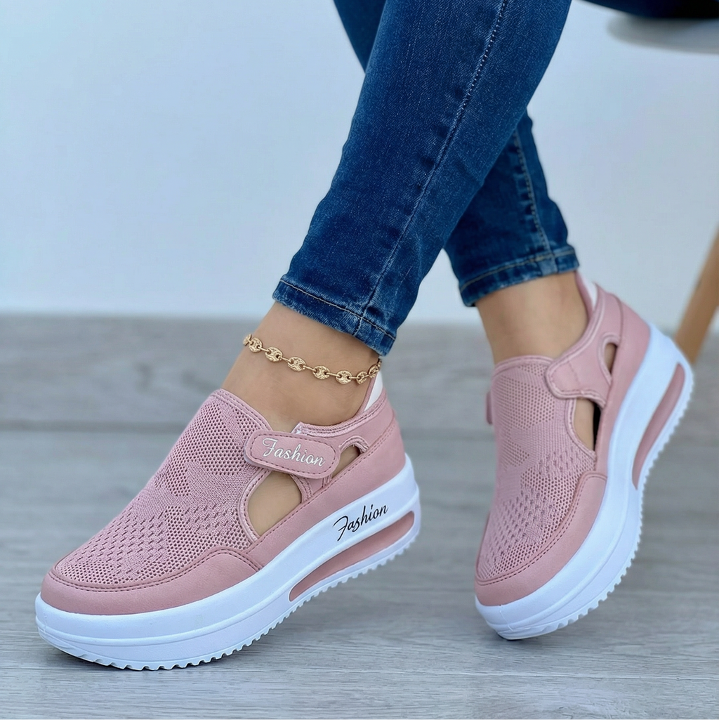 Moderner Plattform-Sneaker mit Klettverschluss