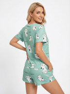 Weiches Pyjama-Set mit Cartoon-Print